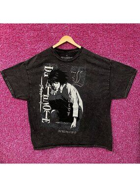 Death Note L Monochrome Dark Wash Anime T-Shirt 2XL